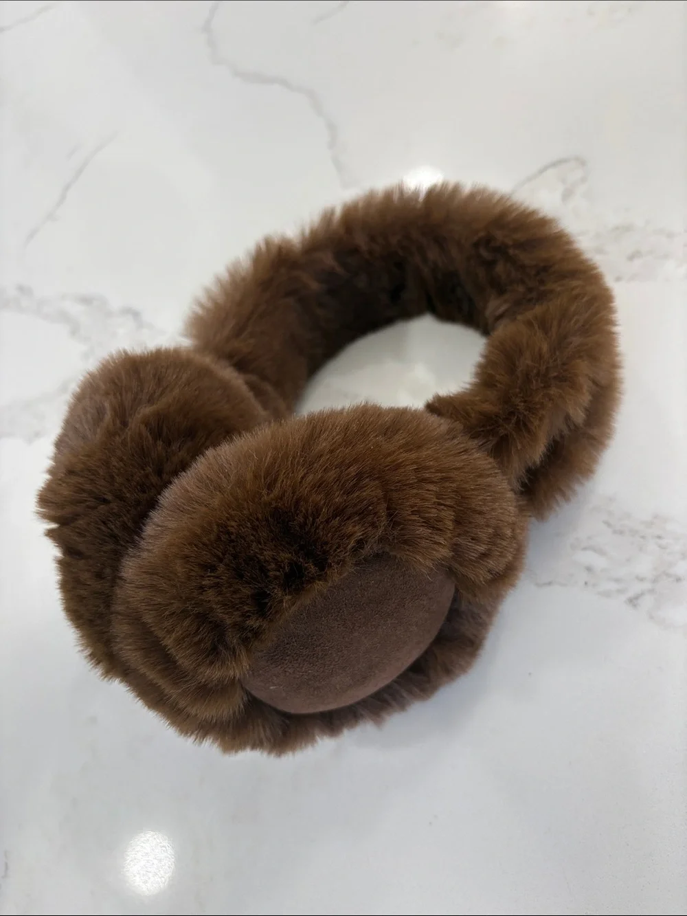 Brown Faux Fur & Suede Plush Earmuffs